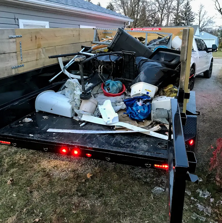 Roll-off dumpster delivered to a residential driveway in Haworth