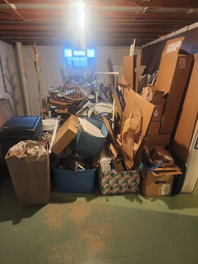 Roll-off dumpster container at job site for 15 Yard Dumpster Rental in Haworth